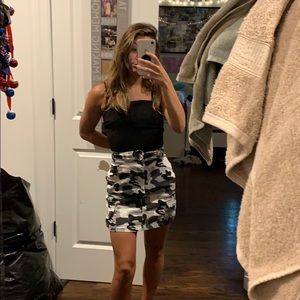 Cutest grey white and black camo mini skirt!